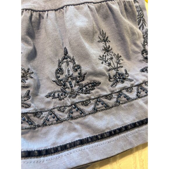 Chico’s Embroidered Peasant Top Tie Tassels 3/4 Bell Sleeve with Beadwork Size 0 - Picture 8 of 8